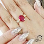 انگشتر طلاروس طرح یاقوت سرخ طرح طلا کد 14523