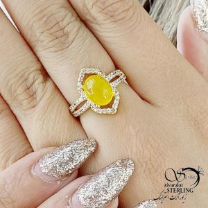 انگشتر عقیق زرد برند طلاروس کد 14557
