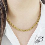گردنبند استیل بافت طلایی کد 14564