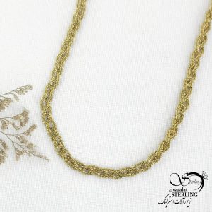 گردنبند استیل بافت طلایی کد 14564