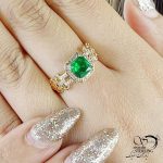 انگشتر طرح طلا برند ژوپینگ طرح زمرد کد 14657