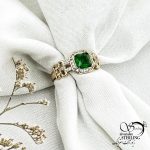 انگشتر طرح طلا برند ژوپینگ طرح زمرد کد 14657