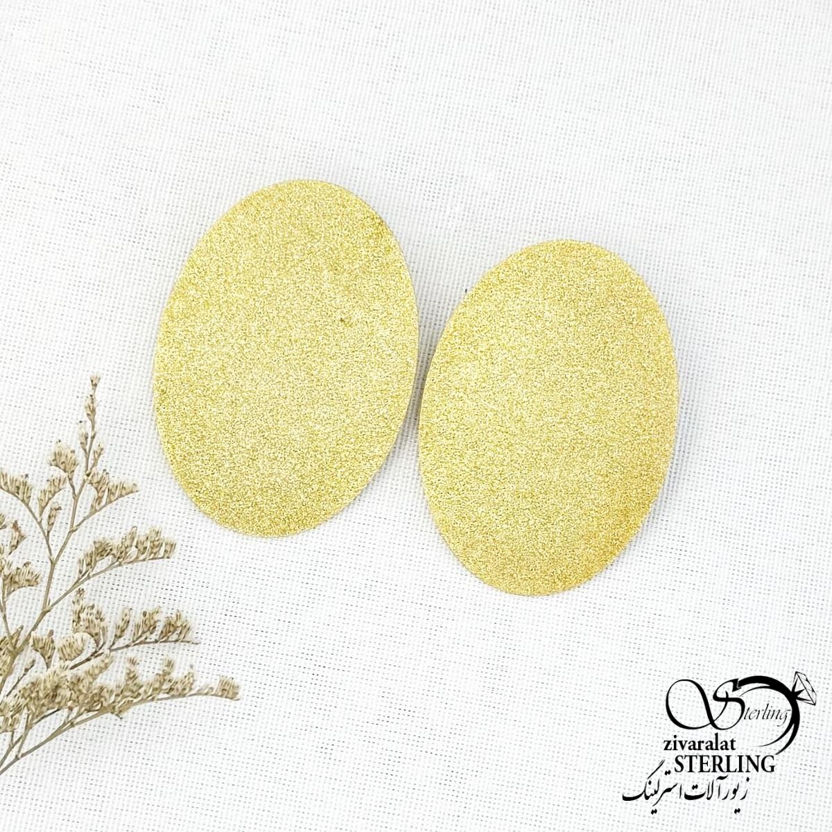 گوشواره استیل شنی طرح طلا کد 14661 گوشواره استیل شنی طرح طلا کد 14661