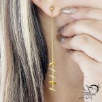 گوشواره آویز پولکی طرح طلا کد 14663