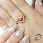 انگشتر جواهری طلاروس طرح یاقوت سرخ کد 14696