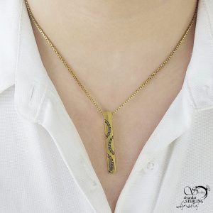 گردنبند استوانه ای برند استیل کد 14802