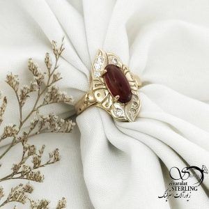 انگشتر سنگ عقیق برند ژوپینگ سایز8 کد 15089