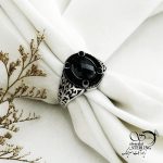انگشتر نقره ایتالیا با سنگ اونیکس کد 15132