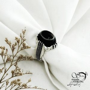 انگشتر سنگ باباقوری نقره ایتالیا کد 15134