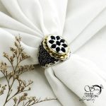انگشتر کله برنجی نقره با یاقوت کبود کد 15179