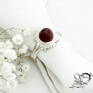 انگشتر نقره سنگ عقیق کله قندی کد 15278
