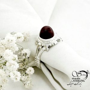 انگشتر نقره سنگ عقیق کله قندی کد 15278
