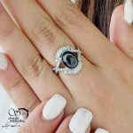 انگشتر سنگ باباقوری نقره ایتالیا کد 15344