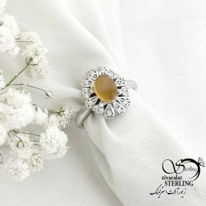 انگشتر عقیق یمن نقره جواهری کد 15352