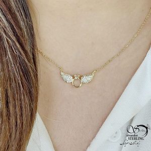 گردنبند جواهری بال فرشته طرح طلا کد 15416