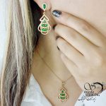 نیمست نگین سبز طرح جواهر برند ژوپینگ کد 15459