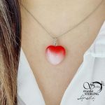 گردنبند قلب قرمز سفید استیل کد 15477