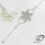 دستبند نقره جواهری طرح گل کد 15495