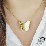 گردنبند پروانه برجسته برند استیل کد 15509