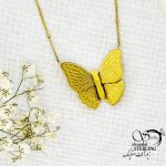 گردنبند پروانه برجسته برند استیل کد 15509