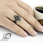 انگشتر سنگ باباقوری نقره ایتالیا کد 15134 - Image 2