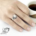 انگشتر نقره سنگ باباقوری عیار925 کد 15146 - Image 3