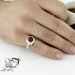 انگشتر نقره سنگ عقیق کله قندی کد 15278 - Image 3