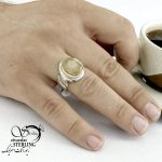 انگشتر نقره مردانه با سنگ باباقوری کد 6396 - Image 2