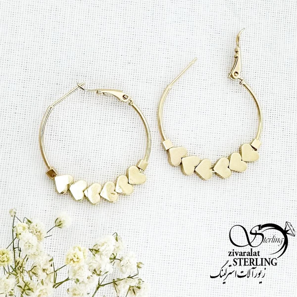 گوشواره حلقه ای قلب دار مارک ژوپینگ کد 15542 گوشواره حلقه ای قلب دار مارک ژوپینگ کد 15542