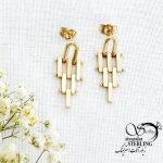 گوشواره کلاسیک طرح طلا برند ژوپینگ کد 15561