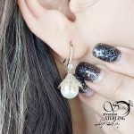 گوشواره ژوپینگ طرح طلا گوی مرواریدی کد 15565