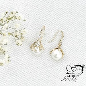 گوشواره ژوپینگ طرح طلا گوی مرواریدی کد 15565