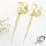گوشواره گل مرواریدی طرح طلا کد 15570