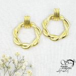 گوشواره طرح مارپیچ طلایی کد 15574
