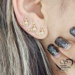 پک گوشواره پروانه طلایی برند ژوپینگ کد 15586