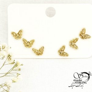 پک گوشواره پروانه طلایی برند ژوپینگ کد 15586
