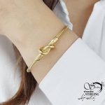 دستبند النگویی استیل طرح گره کد 15590