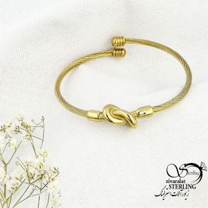 دستبند النگویی استیل طرح گره کد 15590