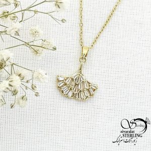 گردنبند نگین جواهری طرح طلا برند استیل کد 15596