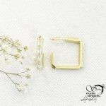 گوشواره طرح طلا مربعی نگین دار کد 15611