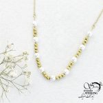 گردنبند استیل گوی و مروارید طرح طلا کد 15617