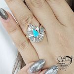 انگشتر جواهری نقره ساخت ایتالیا کد 15621