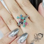 انگشتر نقره سنگ یاقوت سرخ عیار925 کد 15635