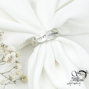 حلقه نقره زنانه نگین اتمی کد 15726