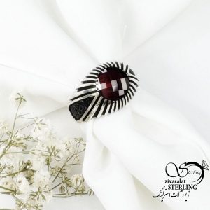 انگشتر نقره طرح یاقوت سرخ طرح کلاسیک کد 15852