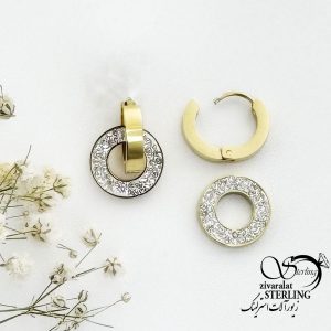 گوشواره استیل دوحالته طرح طلا کد 15867