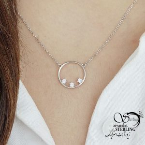 گردنبند نقره حلقه نگین دار کد 15925