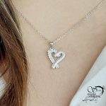 گردنبند قلب جواهری نقره ایتالیا عیار925 کد 15984