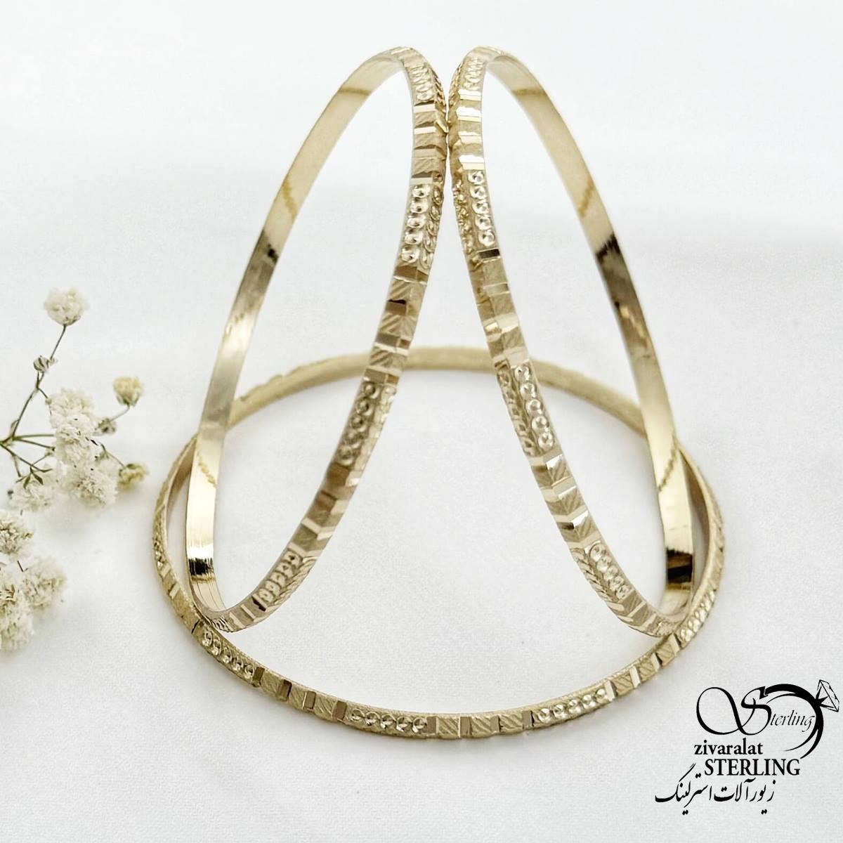 النگو 3میل طلاروس طرح نقطه کوب کد 16010