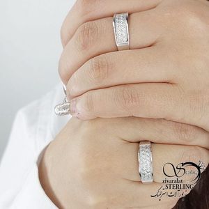 حلقه ست نقره طرح دار کد 16039